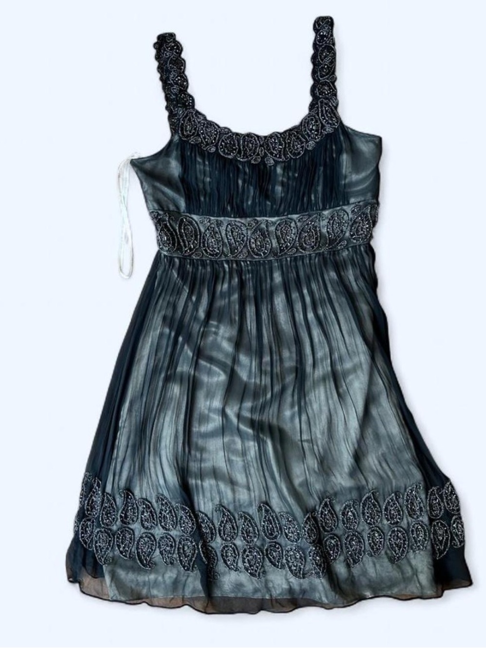 Nightway Silk Rhinestone Gown
